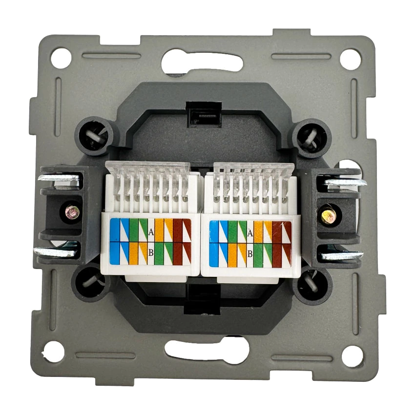 Розетка RJ45 2-я чёрная матовая